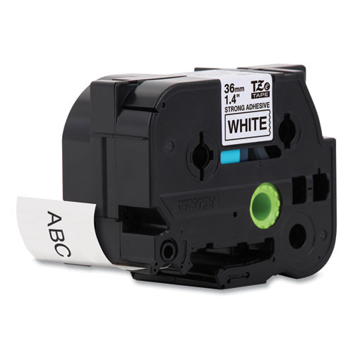 TZ Extra-Strength Adhesive Laminated Labeling Tape, 1.4" x 26.2 ft, Black on White