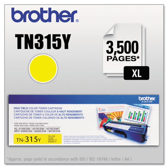 TN315Y High-Yield Toner, 3,500 Page-Yield, Yellow