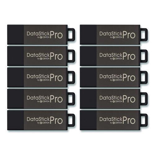 DataStick Pro USB 2.0 Type A Flash Drive, 8 GB, Gray, 10/Pack