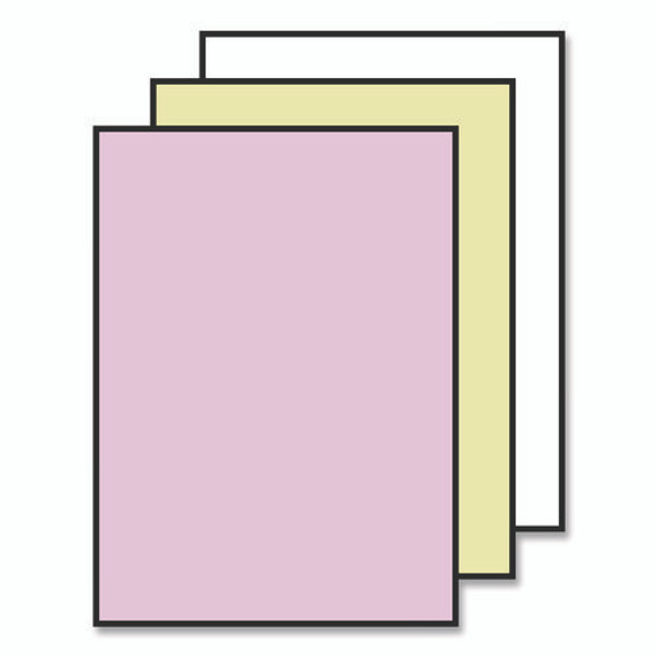 Fast Pack Carbonless 3-Part Paper, 8.5 x 11, Pink/Canary/White, 500 Sheets/Ream, 5 Reams/Carton