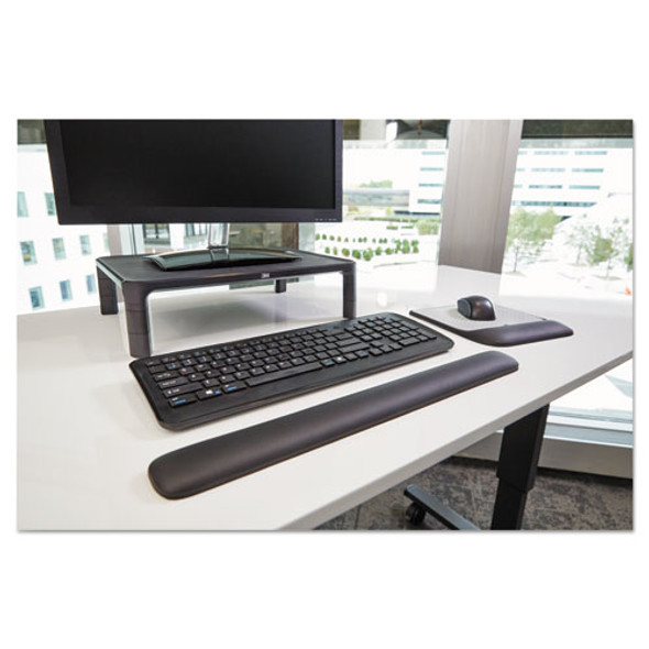 Mouse Pad with Precise Mousing Surface and Gel Wrist Rest, 8.5 x 9, Gray/Black