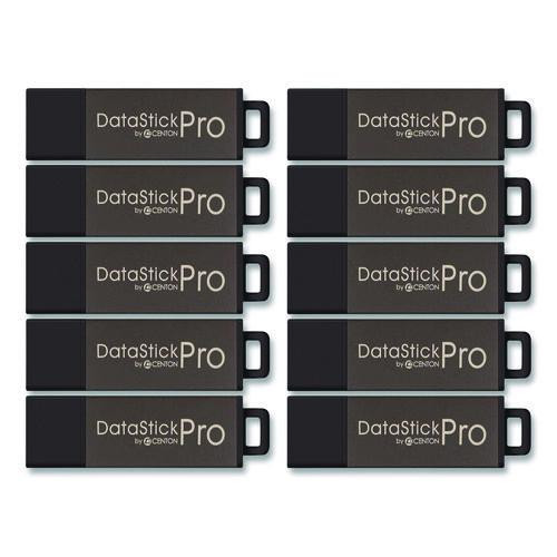 DataStick Pro USB 2.0 Type A Flash Drive, 32 GB, Gray, 10/Pack