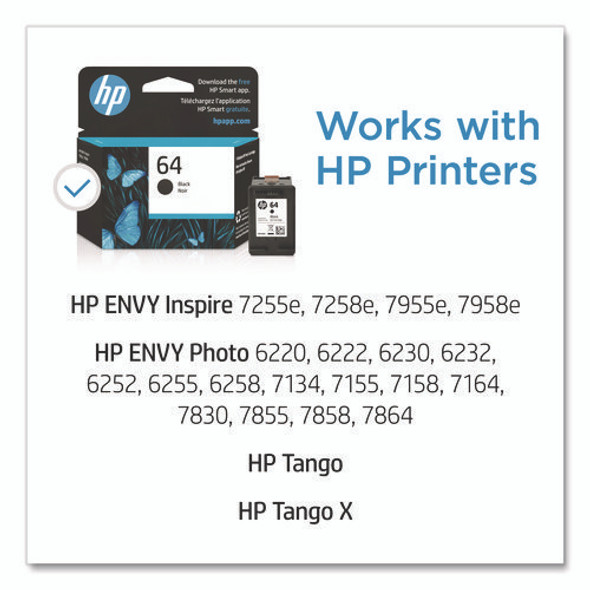 HP 64, (N9J90AN) Black Original Ink Cartridge