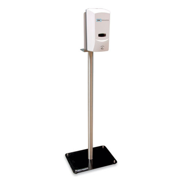 Hand Sanitizer Stand with Hands Free Dispenser, 1,000 mL, 12 x 16 x 51, Silver/White/Black