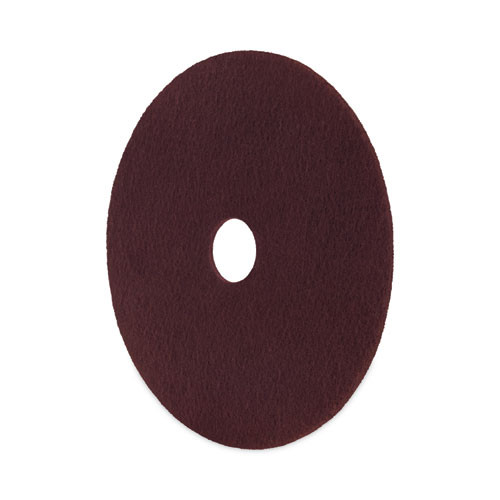 Deep Scrub Pads, 16" Diameter, Maroon, 10/Carton