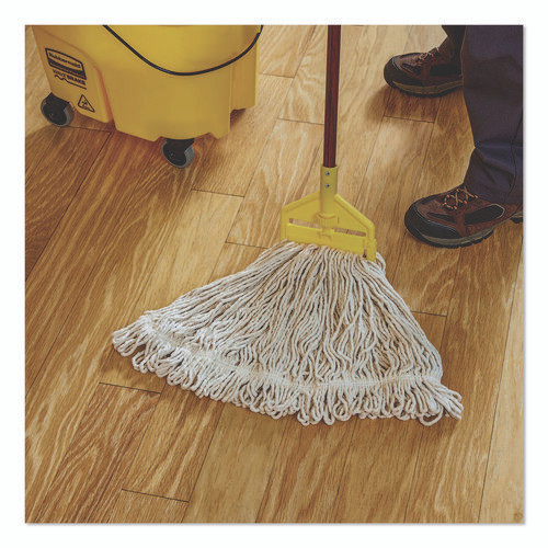 Super Stitch Cotton Looped End Wet Mop, Large, 1" White Headband