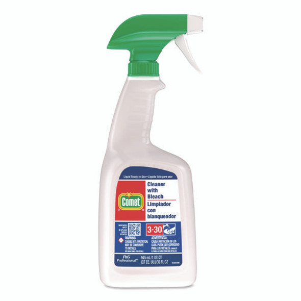 Cleaner with Bleach, 32 oz Bottles, 8 Bottles and 2 Trigger Sprayers/Carton Cleaner with Bleach, 32 oz Bottles, 8 Bottles and 2 Trigger Sprayers/Carton