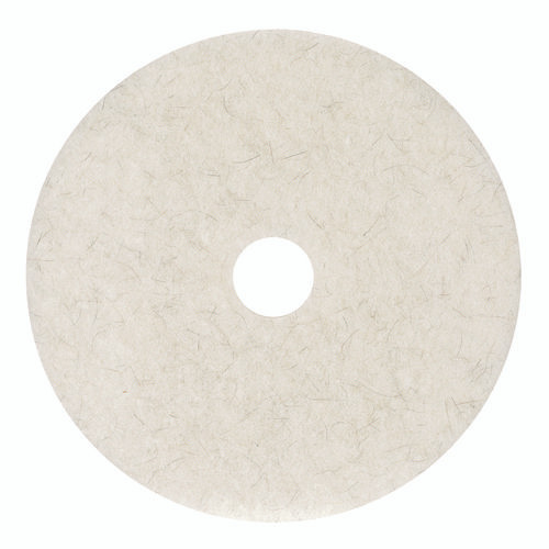 Natural Burnishing Floor Pads, 24" Diameter, White, 5/Carton