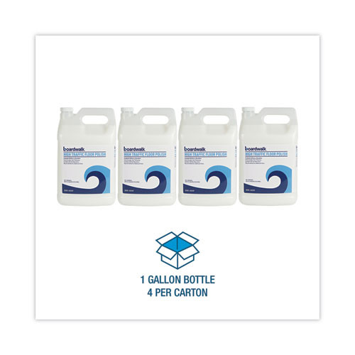 High Traffic Floor Polish, Apply 3 to 5 Coats per Application, Unscented, 1 gal Bottle, 4/Carton