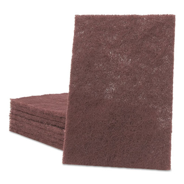 General Purpose Hand Pad, 6 x 9, Maroon, 20/Box, 3 Boxes/Carton