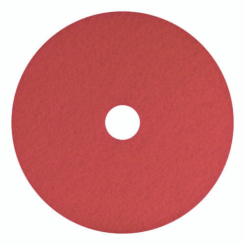 Buffing Pads, 12" Diameter, Red, 5/Carton