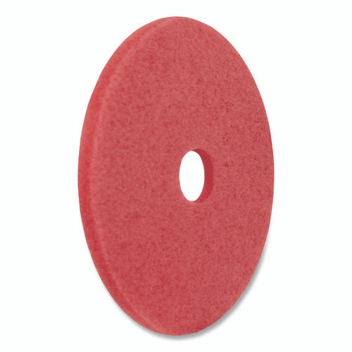 Buffing Pads, 12" Diameter, Red, 5/Carton