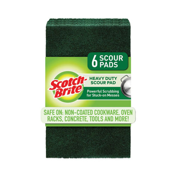 Heavy-Duty Scouring Pad, 3.8 x 6, Green, 5/Carton Heavy-Duty Scouring Pad, 3.8 x 6, Green, 5/Carton