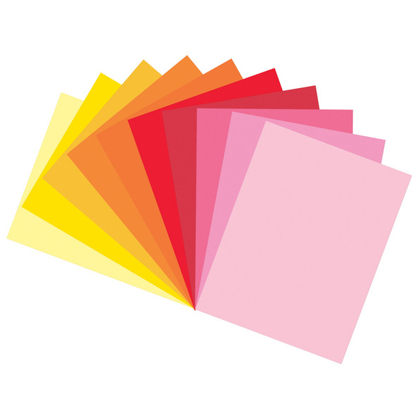 Construction Paper, Heavyweight, Warm Assorted, 9" x 12", 150 Sheets Per Pack, 3 Packs