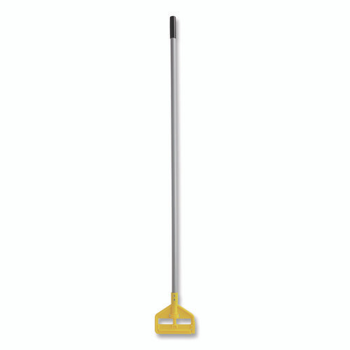 Invader Aluminum Side-Gate Wet-Mop Handle, 1" dia x 60", Gray/Yellow