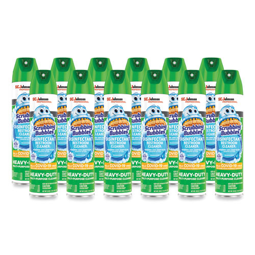 Disinfectant Restroom Cleaner II, Rain Shower Scent, 25 oz Aerosol Spray, 12/Carton