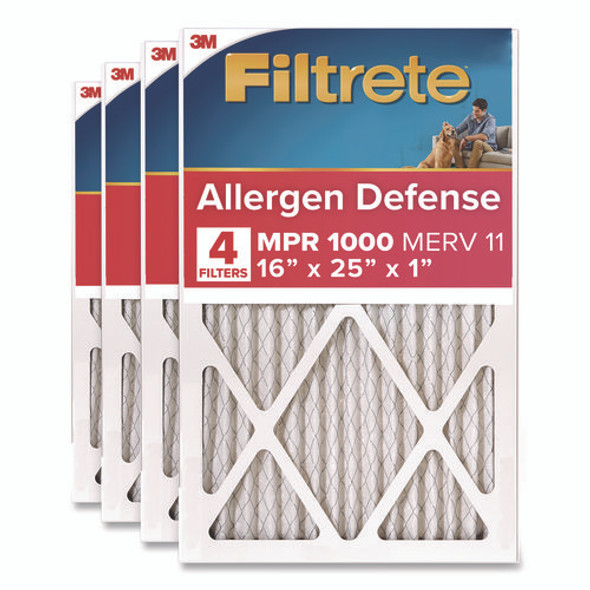 Allergen Defense Air Filter, 16 x 25, 4/Carton