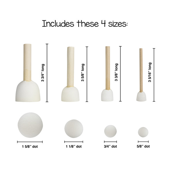 Dot Daubers, 4 Sizes, Pack of 40