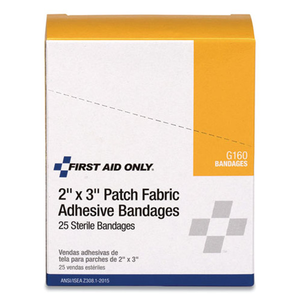 Heavy Woven Adhesive Bandages, Strip, 2 x 3, 25/Box