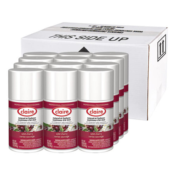 Metered Air Freshener, Cherry Scent, 7 oz Aerosol Spray, 12/Carton