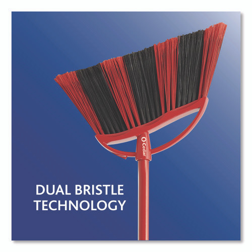 One Sweep Broom with Dustpan, 53.88" Handle, Red/Black/Gray