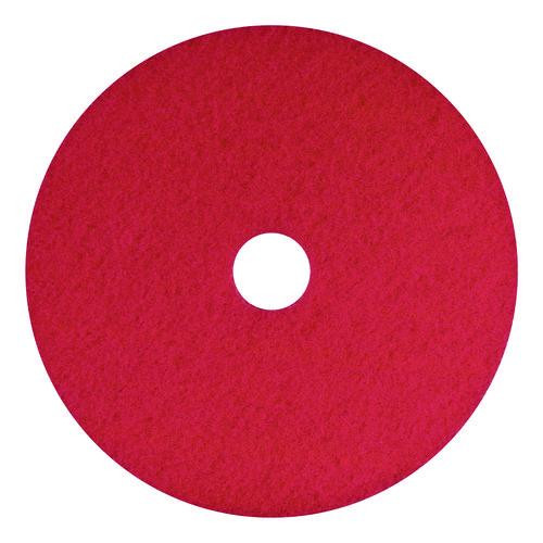 Buffing Pads, 15" Diameter, Red, 5/Carton