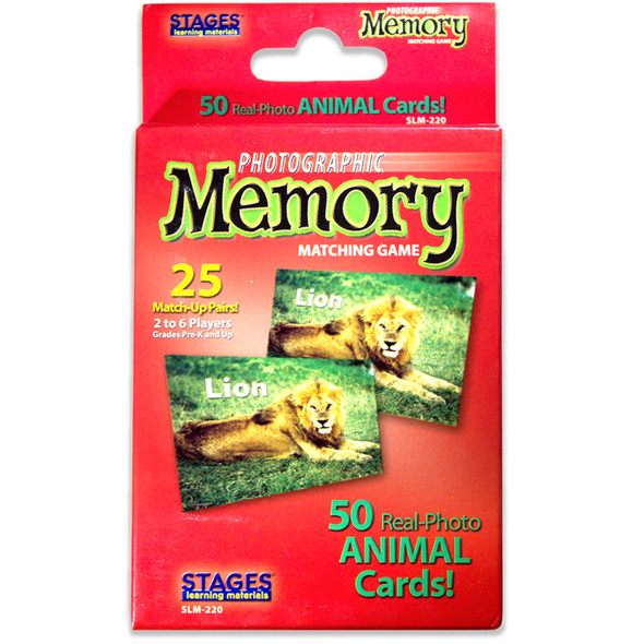 Photographic Memory Matching Game, Animals, Pack of 3 Photographic Memory Matching Game, Animals, Pack of 3