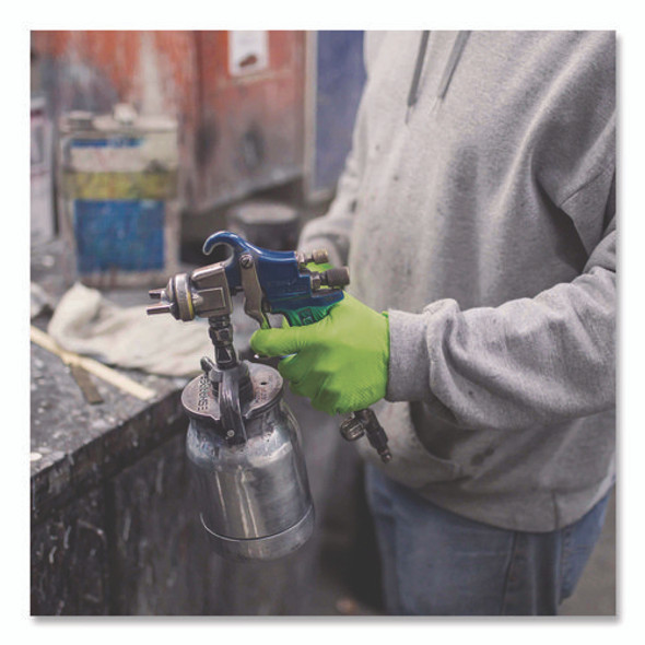 Heavy-Duty Industrial Nitrile Gloves, Powder-Free, 8 mil, 2X-Large, Green, 100 Gloves/Box, 10 Boxes/Carton