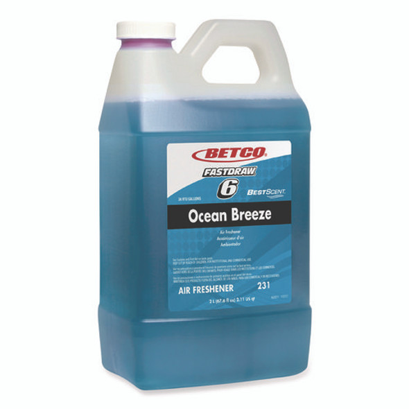 BestScent Ocean Breeze Deodorizer, Ocean Breeze Scent, 67.6 oz FastDraw Bottle, 4/Carton