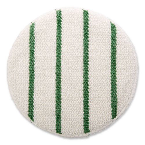 Low Profile Scrub-Strip Carpet Bonnet, 19" Diameter, White/Green