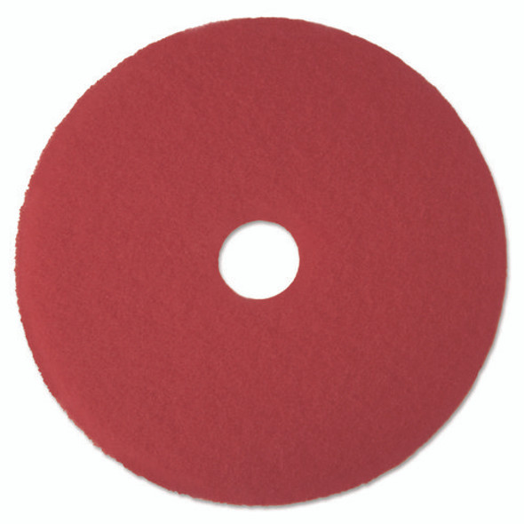 Low-Speed Buffer Floor Pads 5100, 13" Diameter, Red, 5/Carton