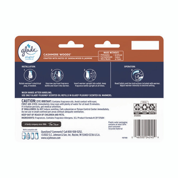 Plugins Scented Oil Refill, Cashmere Woods, 0.67 oz, 7/Pack