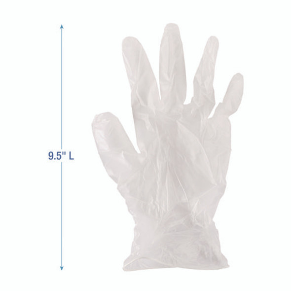 Exam Vinyl Gloves, Powder/Latex-Free, 3 3/5 mil, Clear, Small, 100/Box