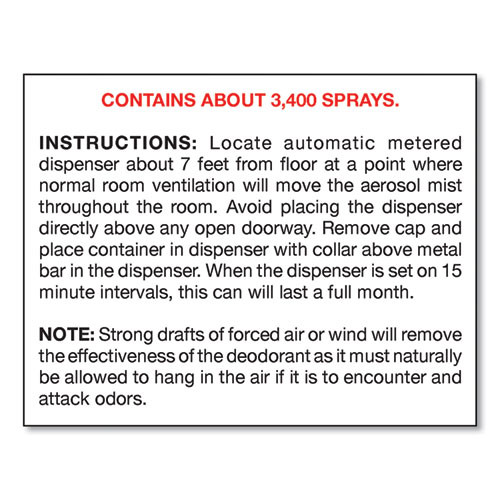 Metered Concentrated Room Deodorant, Sunburst Scent, 7 oz Aerosol Spray, 12/Carton