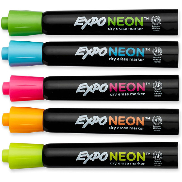 Neon Dry Erase Marker, Bullet Tip, Assorted, Pack of 5 Neon Dry Erase Marker, Bullet Tip, Assorted, Pack of 5