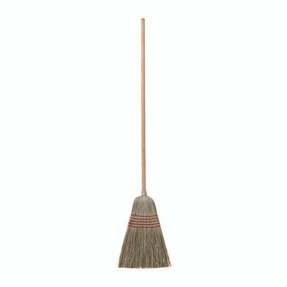 Corn/Fiber Brooms, Corn/Yucca Bristles, 53.5" Overall Length, Natural, 6/Carton