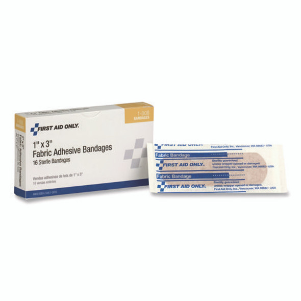 Fabric Adhesive Bandages, 1 x 3, 16/Box