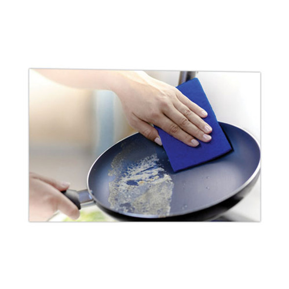 Non-Scratch Scour Pads, Size 3 x 6, Blue, 10/Carton