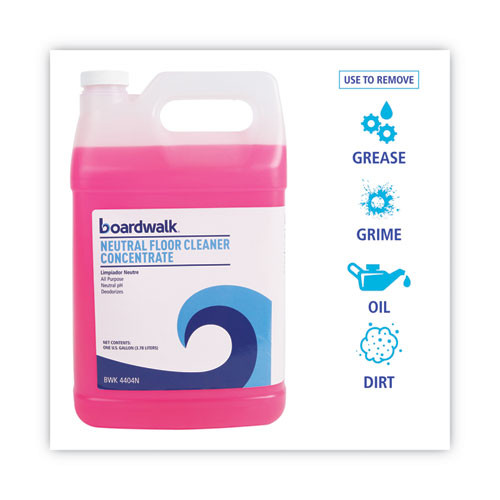 Neutral Floor Cleaner Concentrate, Lemon Scent, 1 gal Bottle, 4/Carton