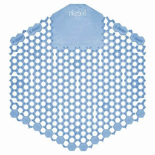 Wave 3D Urinal Deodorizer Screen, Cotton Blossom Scent, Blue, 10/Box