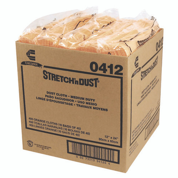 Stretch 'n Dust Cloths, 11.63 x 24, Yellow, 40 Cloths/Pack, 10 Packs/Carton