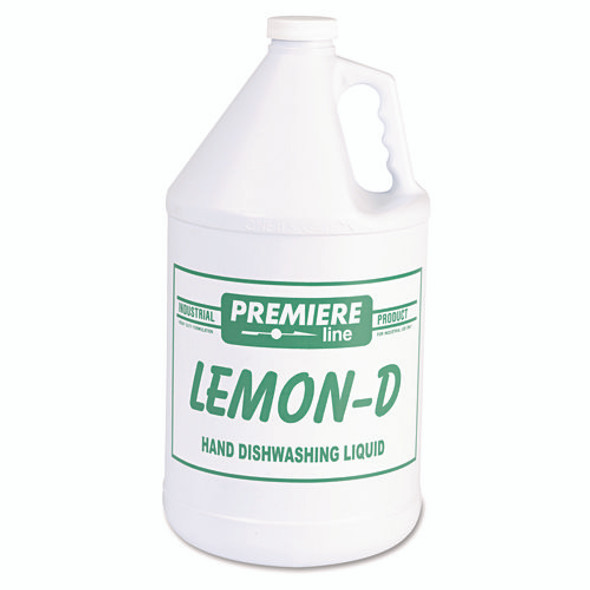 Lemon-D Dishwashing Liquid, Lemon, 1 gal, Bottle, 4/Carton