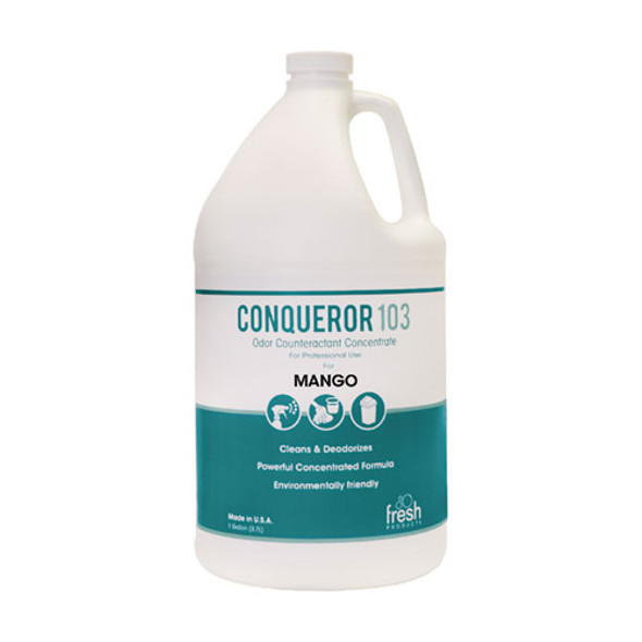 Conqueror 103 Odor Counteractant Concentrate, Mango, 1 gal Bottle, 4/Carton Conqueror 103 Odor Counteractant Concentrate, Mango, 1 gal Bottle, 4/Carton