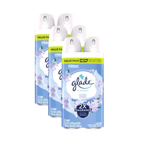 Air Freshener, Clean Linen Scent, 8.3 oz, 2/Pack, 3Packs/Carton