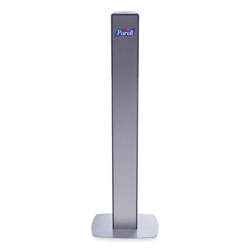 MESSENGER ES8 Silver Panel Floor Stand with Dispenser, 1,200 mL, 16.75 x 6 x 40, Silver/Graphite