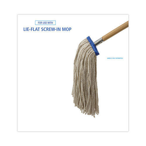 Cut-End Lie-Flat Wet Mop Head, Cotton, 16oz, White