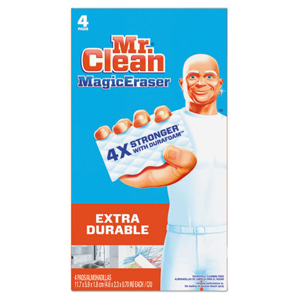 Magic Eraser Extra Durable, 4.6 x 2.4, 0.7" Thick, 4/Box