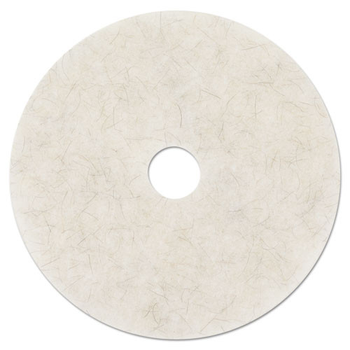 Ultra High-Speed Natural Blend Floor Burnishing Pads 3300, 20" Diameter, White, 5/Carton