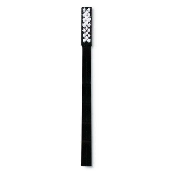 Flo-Pac Utility Toothbrush Style Maintenance Brush, White Nylon Bristles, 7.25" Brush, 7" Black Polypropylene Handle