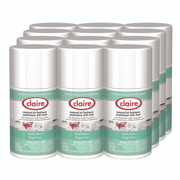 Metered Air Freshener, Fresh Linen, 11 oz Aerosol Spray, 12/Carton